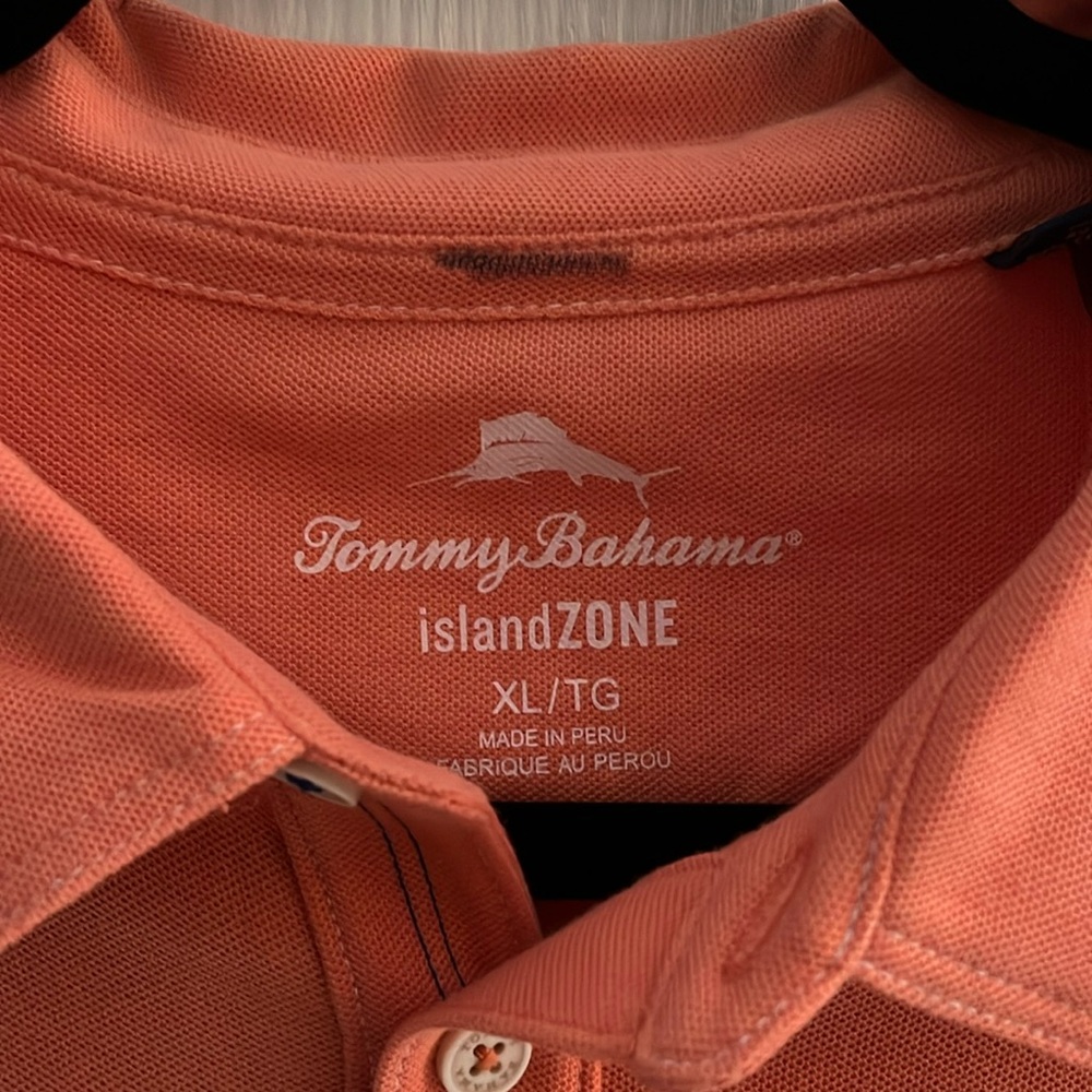 Tommy Bahama Island Zone Pima Cotton Mens XL Coral Short Sleeve Golf polo shirt